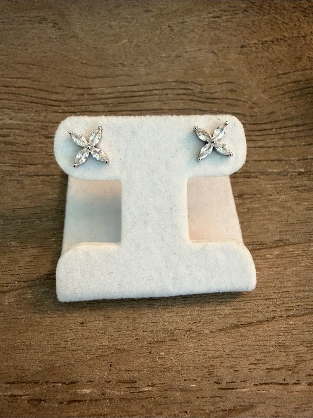 PAVOI Sterling Silver Clear Marquise CZ Flower Stud Earrings - White